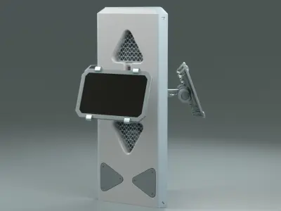SciFi Info Pillar Console Low-poly 3D model