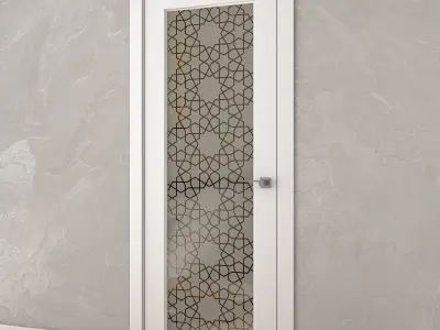Interior door with treated glass  3D model