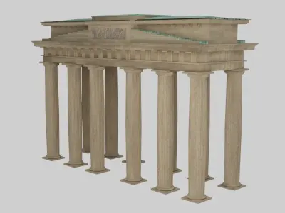 Classical doric temple door Low-poly 3D model