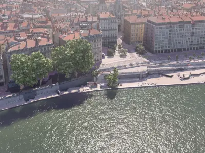 Lyon City in France 3D model