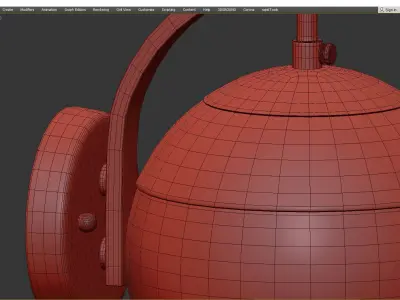 MID CENTURY CLEAR GLOBE SCONCE Low-poly 3D model