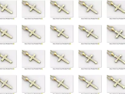 100 Cross Pendant Jewelry Light Gold New Design Bulk Discount 3D print model