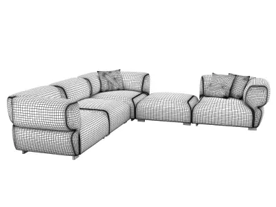 Butterfly modern sectional sofa 3D model