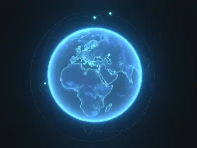 Animated Hologram Planet Earth Sci-Fi 3D Model 4k Textures Low-poly 3D model