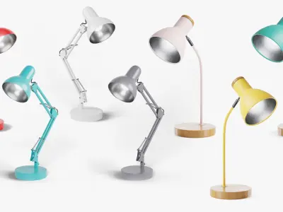  20 Desk Lamps - PBR High Quality Models Bundle 