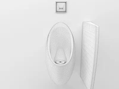 Urinal 1 with marble top 3D model