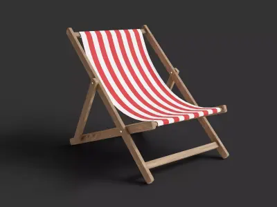 Beach Chair Low-poly 3D model