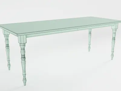 Shabby Chic Dinner Table Low-poly 3D model