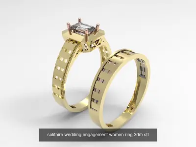 50 solitaire engagement ring for women  3D Model Pack