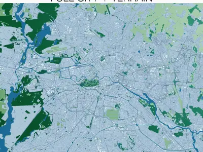 Berlin with Terrain 3D model