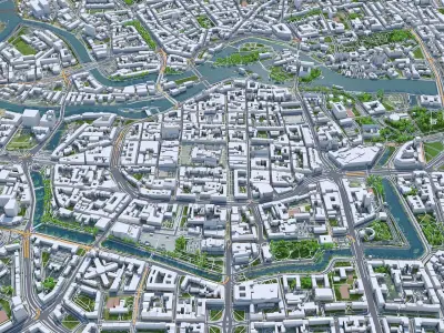 Wroclaw City Poland Low-poly 3D model