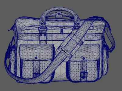 everett leather briefcase bag Low-poly 3D model