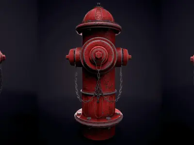 Fire hydrant Low-poly 3D model