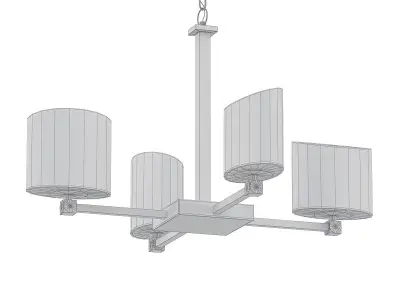 Tetra 4 four light chandelier with glass shades 3D model