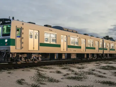 Rigged Japanese Train Joban Line JNR JR 203 3D model