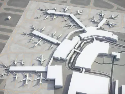 Salt Lake City - Airport - SLC Low-poly 3D model
