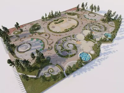 Master park-Regional park project-Private Park Landscape 3D model
