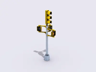 Traffic Lights Low-poly 3D model
