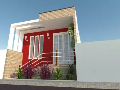 Projeto Fachada Casa Residencial 3D model