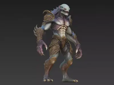Armored Humanoid Monster Variant 3D Model 3D model