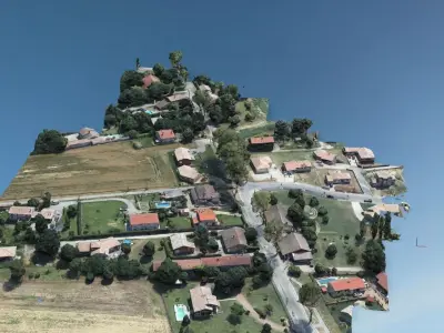 Village French 3D - Villeneuve-les-Bouloc 3D model