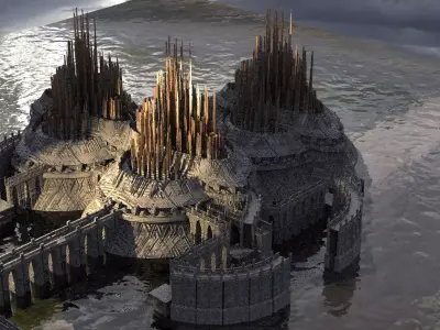 Sci fi Energy center pylons Kit bash 3D model