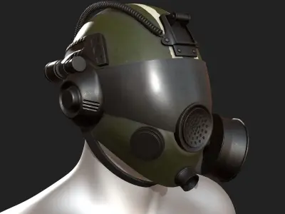 Helmet gas mask scifi military futuristic technology  Low-poly 3D model