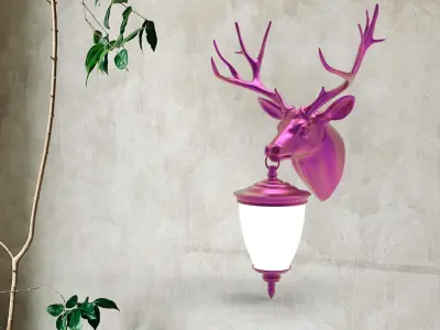 Deer Head Wall Lamp 3D print model