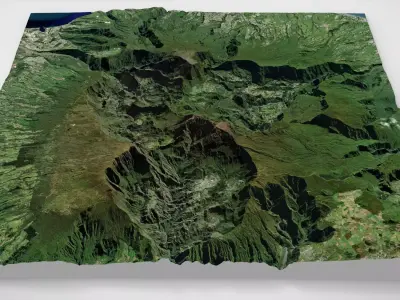 Volcano Piton des Neiges France 3D model