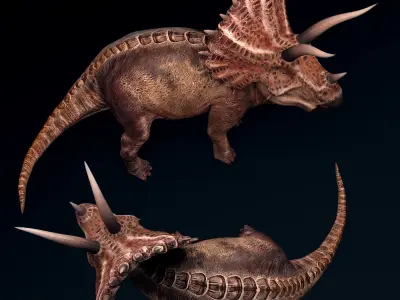 Triceratops dinosaur Low-poly 3D model