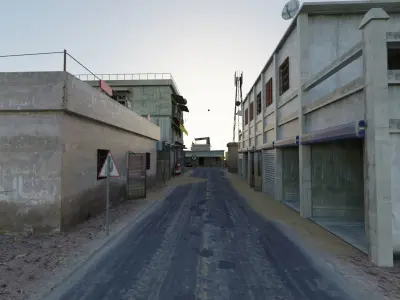 Arab City Block Full Low-poly 3D model