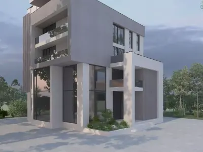 Flat Roof House Concept 3D model