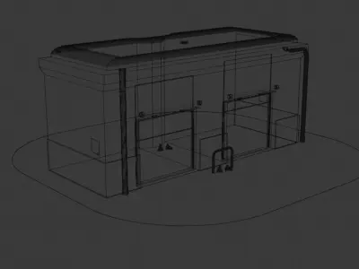 Garage cyberpunk inspired Low-poly 3D model