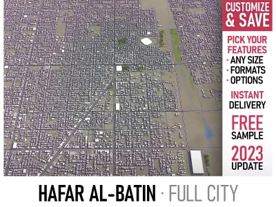 Hafar al-Batin - 3D City Model Low-poly 3D model