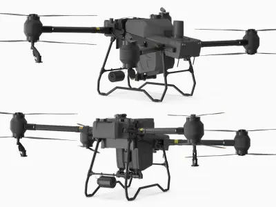  Heavy-Duty Agricultural Drone with 8 Rotors Black 