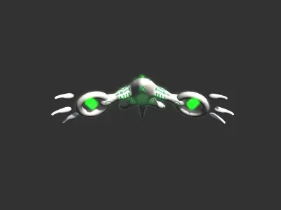 Tenfdali alien flying in air Low-poly 3D model