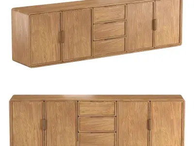 SANTIAGO 4-DOOR MEDIA CONSOLE 3D model