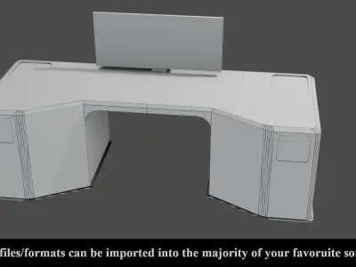 Sci-Fi Lab Table - Low poly - PBR - Game ready Low-poly 3D model
