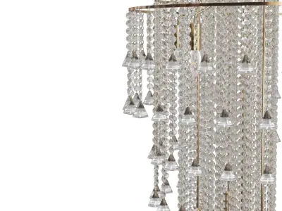 Diyas Inina 15 Light Tall Pendant E14 French Gold Cristal 3D model