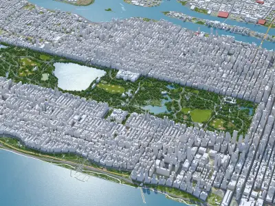 Central Park - Manhattan - New York  Low-poly 3D model