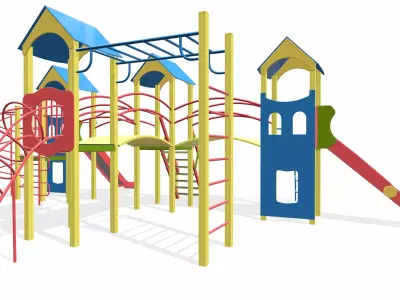 Playground for kids 3D model 16