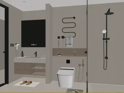 Modern Minimalist Bathroom 3D model