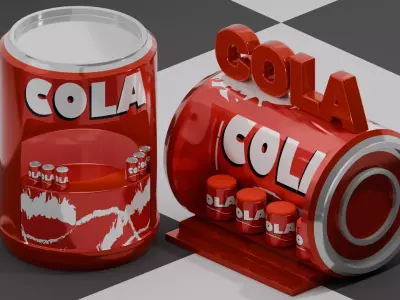 Cola Booth Display 3D model