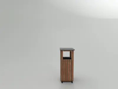 Modern Timber Street bin Vol 07 Game Ready PBR Low-poly 3Dmodel Low-poly 3D model