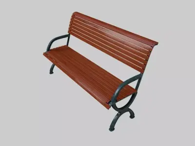 Street Bench 3D model 4