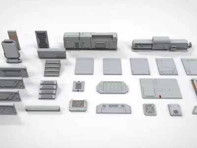 sci-fi Architecture kitbash 12 3D model