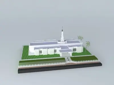 LDS., Temple Suva Fiji. Templo Mormon, 91st.Operating Temple. Free 3D model