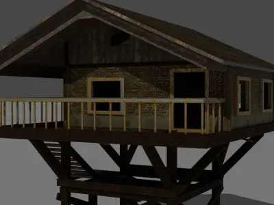 Forest Watch Tower Free low-poly 3D model