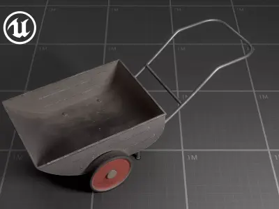 Used Soviet Wheelbarrow Low-poly 3D model