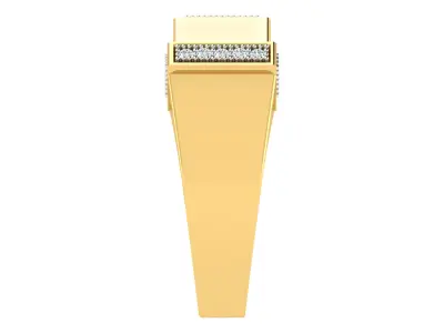 Light Weight Yellow Gold Diamond Ring  -ZA RN 4219 3D print model
